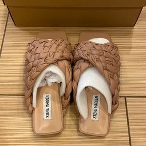 Brand new, never worn braided leather sandals